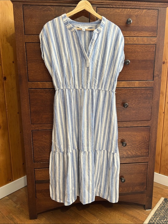 Time and Tru Dresses & Skirts - Time and Tru Blue and White Striped Midi Dress